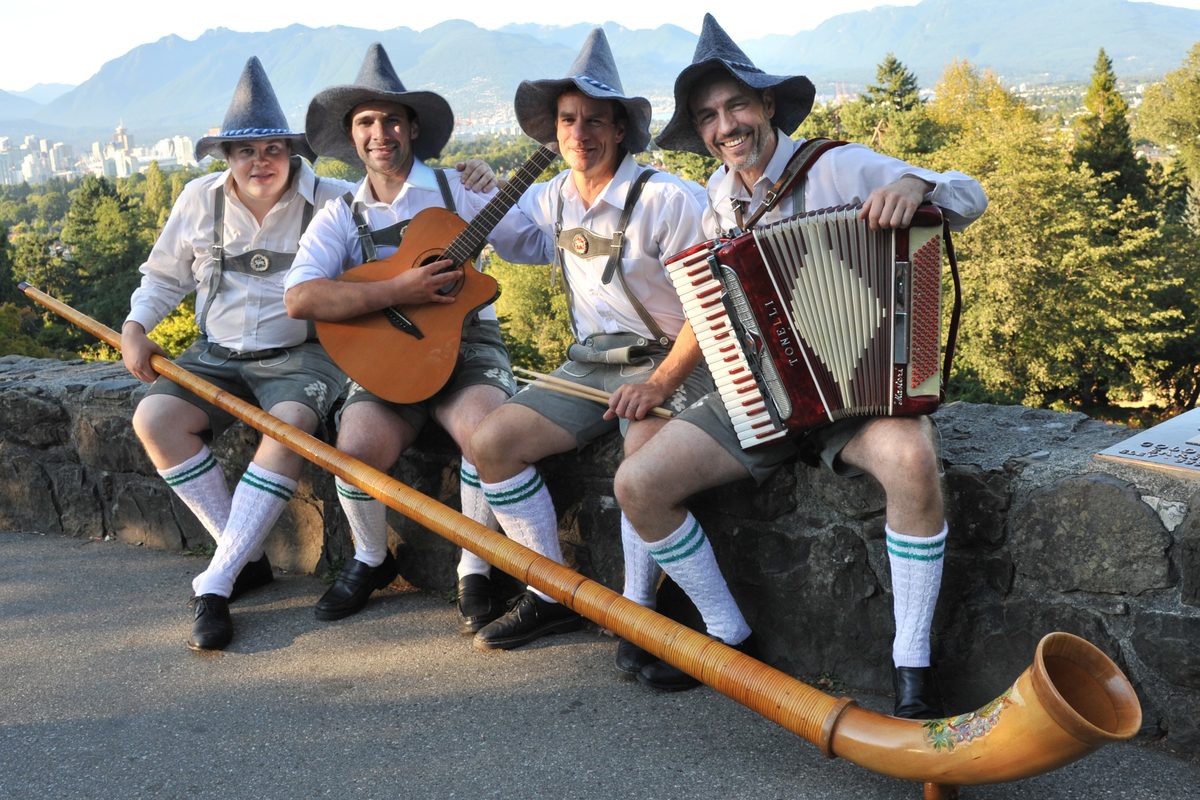 S-Bahn, a four-piece alpine band with alphorn, accordion and guitar